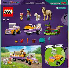 Paard en pony met aanhangwagen