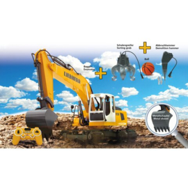 Liebherr graafmachine met sloophamer en grijper