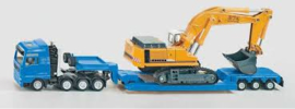 Dieplader met graafmachine
