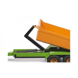 Fendt met haakliftkar met containerbak