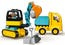 Truck en graafmachine met rupsbanden