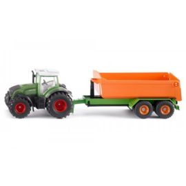 Fendt met haakliftkar met containerbak
