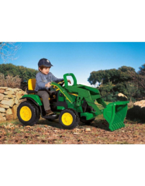 John Deere met voorlader (ground loader)