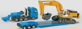 Dieplader met graafmachine