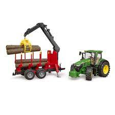 John Deere 7R 350 met boomstamaanhanger