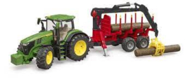 John Deere 7R 350 met boomstamaanhanger
