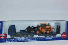 MAN  vrachtwagen met dieplader en JCB shovel