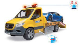 Mercedes Benz Sprinter autotransporter met  roadster en poppetje
