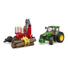 John Deere 7R 350 met boomstamaanhanger