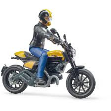 Ducati Scrambler met berijder / motorrijder