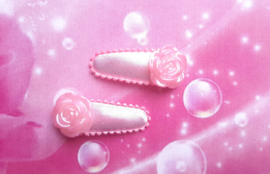 3 cm klik klak speldje roze met roosje.