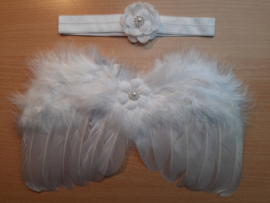 Witte engelen vleugels met bijpassende haarband.