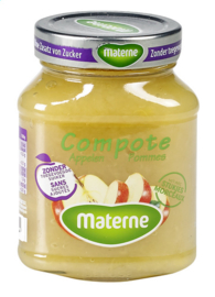 Materne appel compote stukken zonder toegevoegde suiker in  bokaal  -  350 gr.