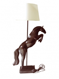 Paard lamp met voet bronskleur