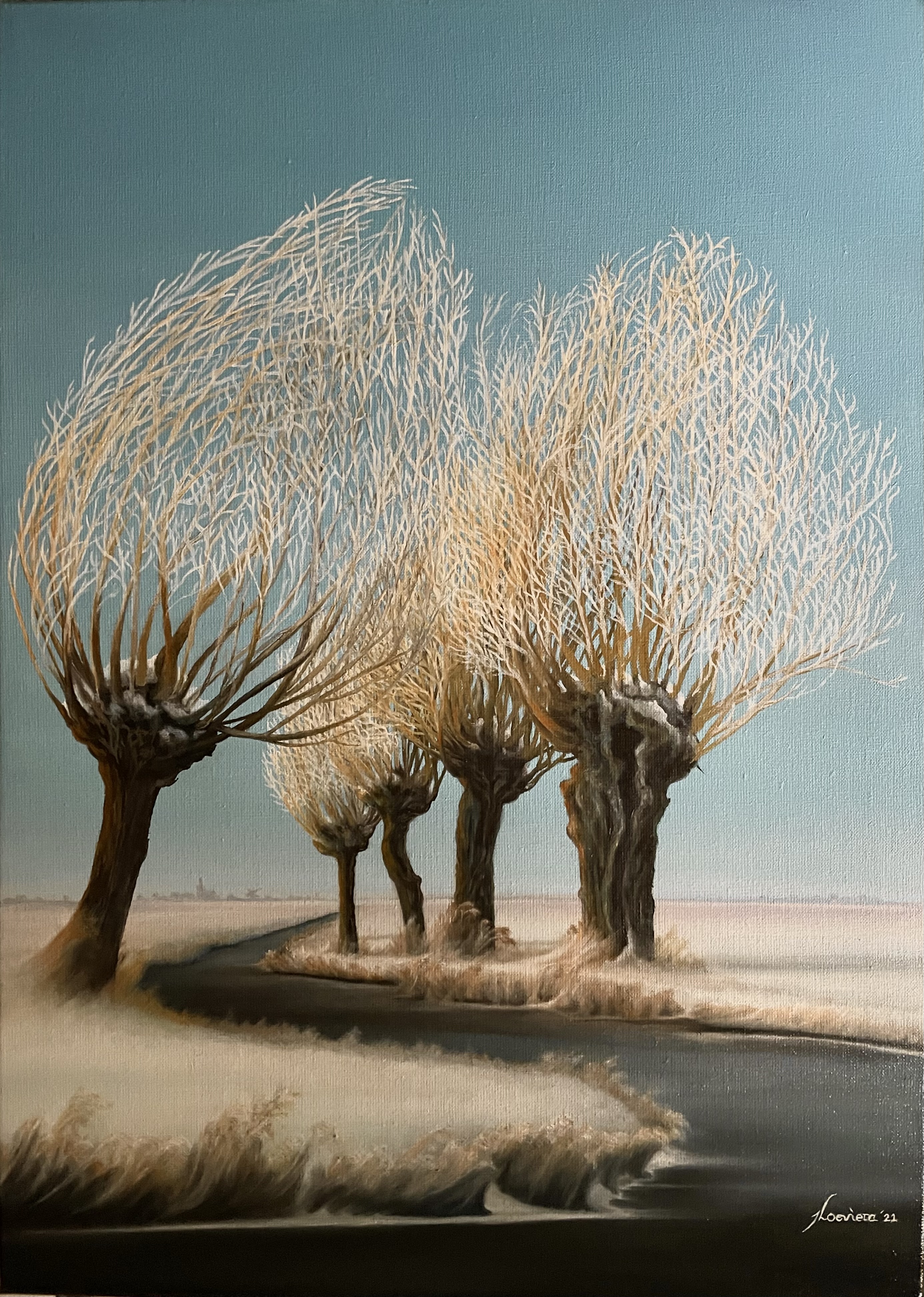 ART GICLEE - Landschap met knotwilgen- 'Winter'