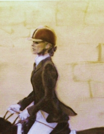 Paardenschilderij 'Amazone Dressuur'