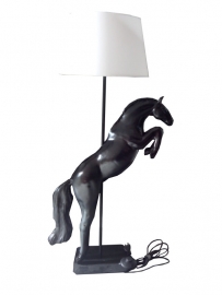 Paard lamp met voet zwart glossy