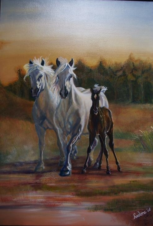 Paardenschilderij 'Camarque'