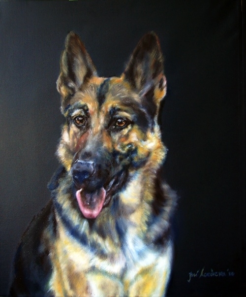 Bekritiseren rukken Zwaaien Honden schilderij / Dog painting