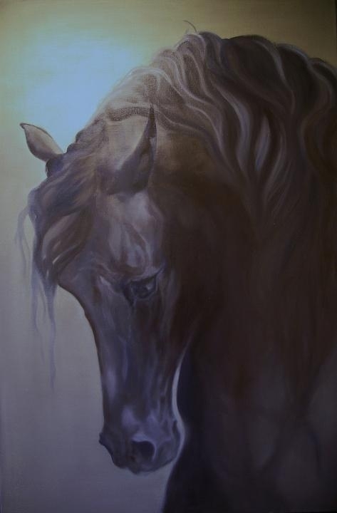 Paardenschilderij 'Weltschmerz'