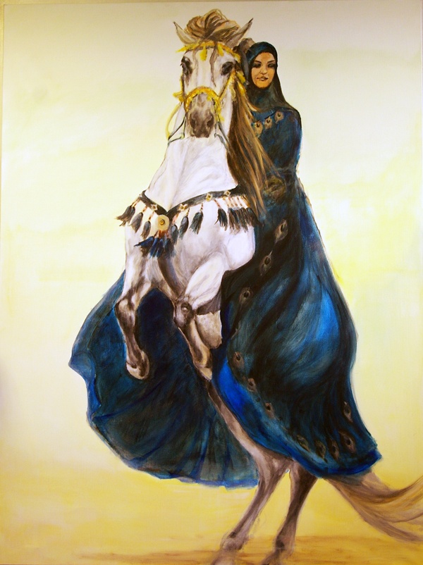 Arabian Princess, acryl painting on linen, 150 x 200 cm