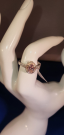 Zilver ring zacht rose