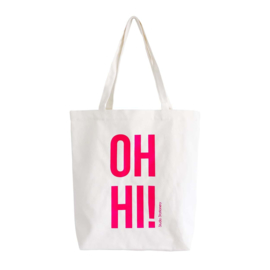 Studio Stationery Tote bag OH HI neon roze