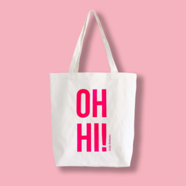 Studio Stationery Tote bag OH HI neon roze