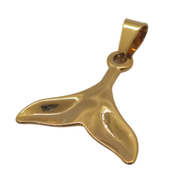 Whale Tail Gold Charm