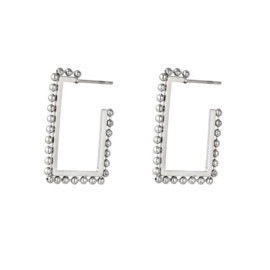 Earring square dots - gold & silver