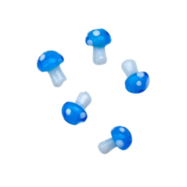 Mushroom glassbeads small - light blue