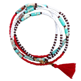 Wrap Bracelet Beads Bohemian Tassel