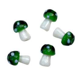 Mushroom glassbeads - green