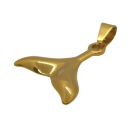 Whale Tail Gold Charm