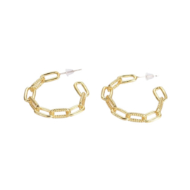 Textured Cable Chain Hoops