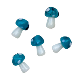 Mushroom glassbeads - petrol