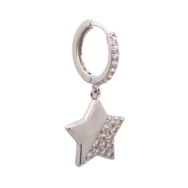 Zirconia Star Silver Earring