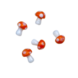 Mushroom glassbeads small - orange