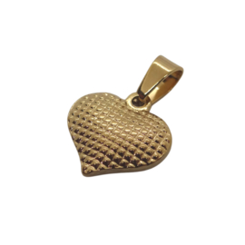 Textured Heart Gold Heart