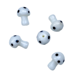 Mushroom glassbeads - white