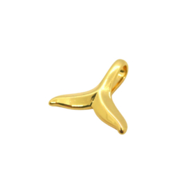 Whale Tail Small Gold Charm