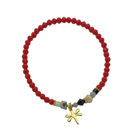 Handmade bracelet - red, black, lila