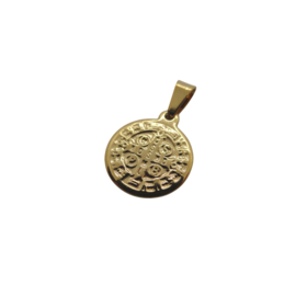 Small Coin Saint Benedict Gold Pendant