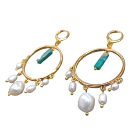 Earrings Pearl Gemstone Gold