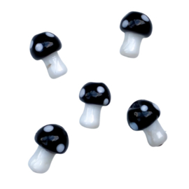 Mushroom glassbeads - black