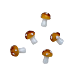 Mushroom glassbeads small - light brown