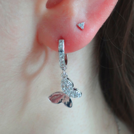 Zirconia Butterfly Silver Earring