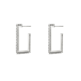 Earring rectangle - gold & silver
