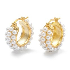 Pearly hoops - gold & silver