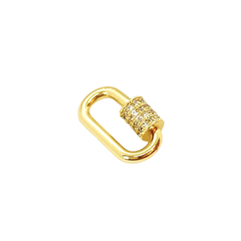 Oval zirconia small - gold plated